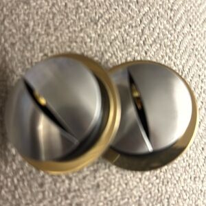Vintage silver and gold round earrings